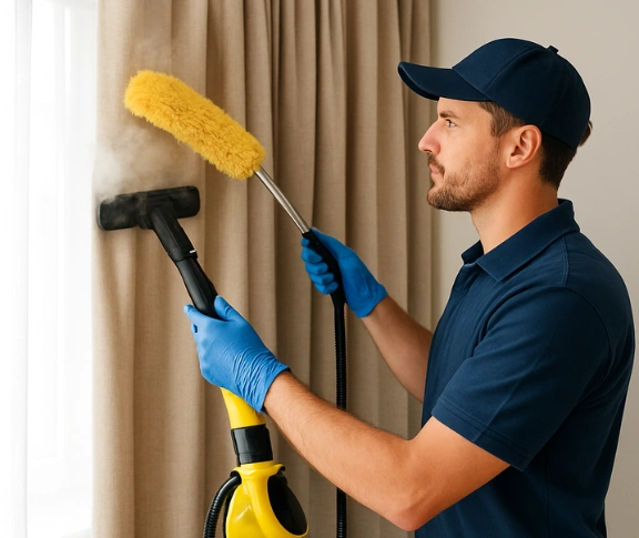 Trusted curtain steam cleaning technician Matty Curtain Cleaning berkshire-park-nsw QLD