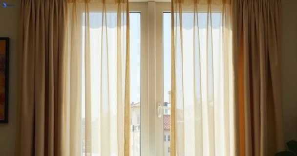 Dusty and dull curtains in berkshire-park-nsw before steam cleaning